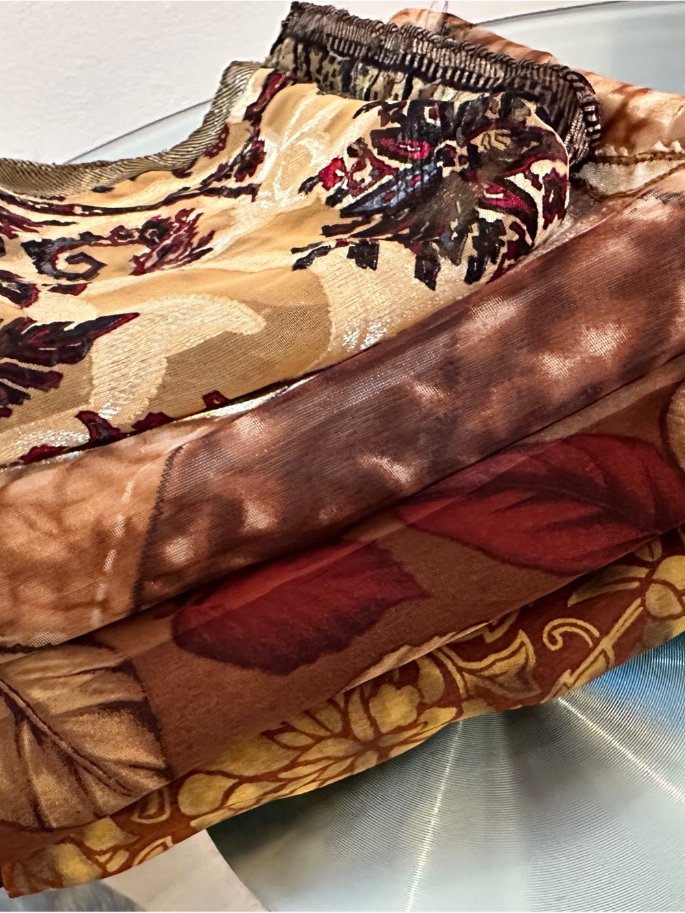 Women’s Brown Floral Print scarf bundle - Including 100% silk and Liz Claiborne